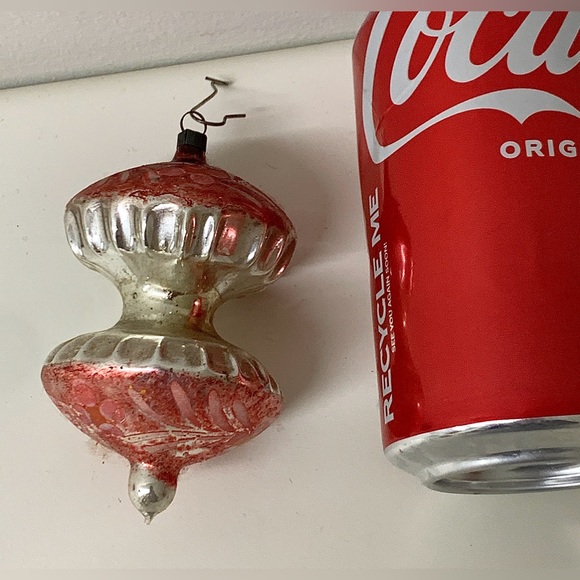 Early Mid Century Antique Figural Apple Core Shaped Christmas Tree Ornament - Picture 3 of 10